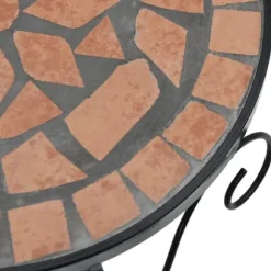 Växtställ i terrakotta - Mosaikdesign för trädgård och balkong | Antal: 3 st | Färg: Terrakotta