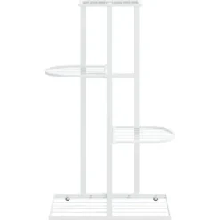 Växtställ med 4 hyllor 43x22x76 cm vit metall
