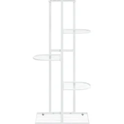 Växtställ med 5 hyllor 43x22x98 cm vit metall