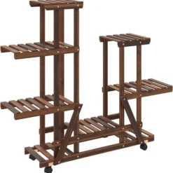 Växtställ med hjul 95x25x101 cm massiv furu - Växtstöd - Klätterstöd - Home & Living