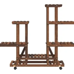 Växtställ med hjul 95x25x101 cm massiv furu - Växtstöd - Klätterstöd - Home & Living