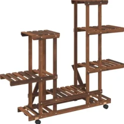 Växtställ med hjul 95x25x101 cm massiv furu - Växtstöd - Klätterstöd - Home & Living