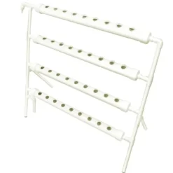 Växtställ, 4-nivådesign, hydroponisk kapacitet,Vit