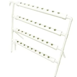 Växtställ, 4-nivådesign, hydroponisk kapacitet,Vit