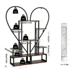 Växtställ, 6-nivådesign, robust metallkonstruktion,Stor med ljus