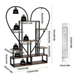 Växtställ, 6-nivådesign, robust metallkonstruktion,Stor med ljus