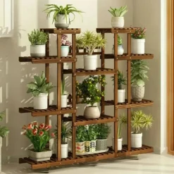 Växtställ, 11-nivådesign, robust konstruktion,BRUN