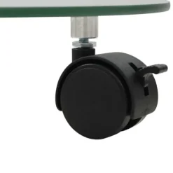 Växtställ på hjul - 2 st härdat glas, 28 cm rund | Färg: Transparent | Storlek: 28 cm