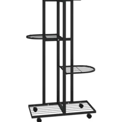 Växtställ på hjul 4 hyllor 44x23x80 cm svart järn - Blomställ - Växtställ - Home & Living