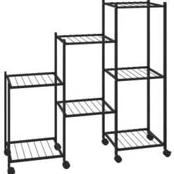 Växtställ på hjul 83x25x83,5 cm svart järn