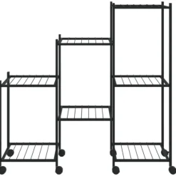 Växtställ på hjul 83x25x83,5 cm svart järn