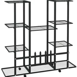 Växtställ på hjul 94,5x24,5x91,5 cm svart järn - Blomställ - Växtställ - Home & Living