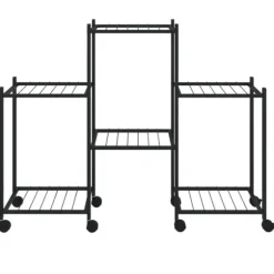 Växtställ på hjul 83x25x63,5 cm svart järn