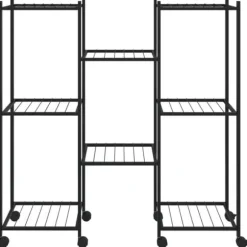 Växtställ på hjul 83x25x83,5 cm svart järn - Blomställ - Växtställ - Home & Living
