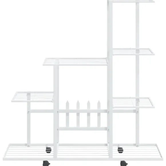 Växtställ på hjul 94,5x25x92,5 cm vit metall
