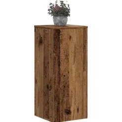 Växtställ 2-pack av konstruerat trä - Perfekt för inomhusbruk | Storlek: 30x30x70 cm | Färg: Åldrat trä