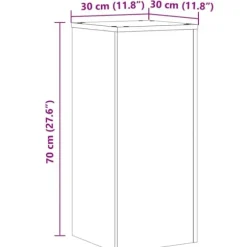 Växtställ 2-pack av konstruerat trä - Perfekt för inomhusbruk | Storlek: 30x30x70 cm | Färg: Åldrat trä