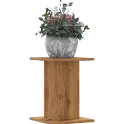 Växtställ 2-pack i konstruerat trä - Stabil och hållbar | Storlek: 30x30x40 cm | Färg: Ek