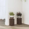 Växtställ 2-pack i konstruerat trä - Stabilt och stilrent | Färg: Brun | Storlek: 10x10x18 cm