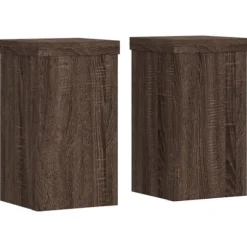Växtställ 2-pack i konstruerat trä - Stabilt och stilrent | Färg: Brun | Storlek: 10x10x18 cm