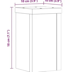 Växtställ 2-pack i konstruerat trä - Stabilt och stilrent | Färg: Brun | Storlek: 10x10x18 cm