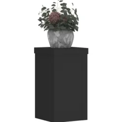 Växtställ 2-pack i konstruerat trä - Stabil och tidlös design | Färg: Svart | Storlek: 10x10x18 cm