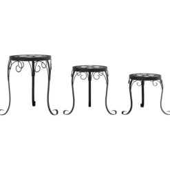 Växtställ 3-pack i svart och vit keramik - Mosaikdesign | Färg: Svart/Vit | Storlek: Standard