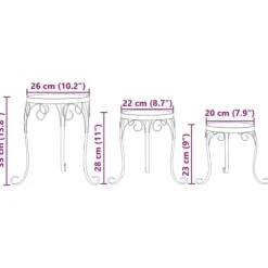 Växtställ 3-pack i svart och vit keramik - Mosaikdesign | Färg: Svart/Vit | Storlek: Standard