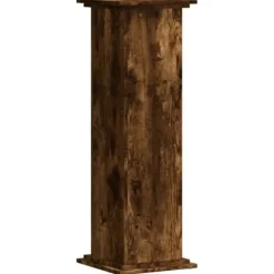Växtställ rökfärgad ek 33x33x100 cm konstruerat trä