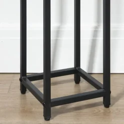 Växtställ set 3-delat blompallar & krukhållare stål svart/natur för trädgård/balkong