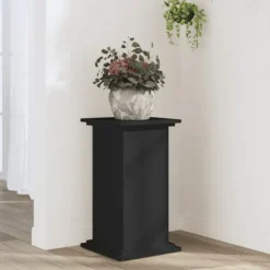 Växtställ svart 33x33x60 cm konstruerat trä