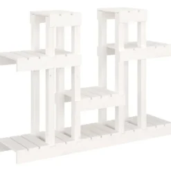 Växtställ vit 104,5x25x77,5 cm massiv furu