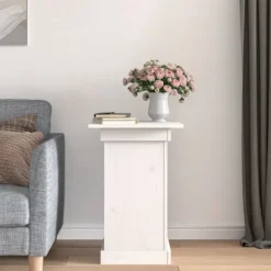 Växtställ vit 40x40x60 cm massiv furu