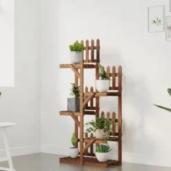 Växtställ 60x25x130 cm massivt granträ