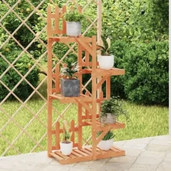 Växtställ 60x25x130 cm massivt granträ - Blomställ - Växtställ - Home & Living