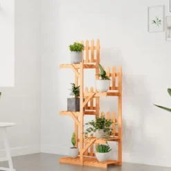 Växtställ 60x25x130 cm massivt granträ - Blomställ - Växtställ - Home & Living