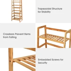 Växtställ, 48x32x115 cm, Naturlig