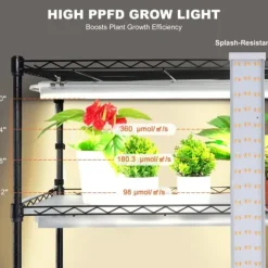 Växtställning 6 Eters med växtbelysning 200W, justerbar ljusstyrka, effektiv energianvändning, perfekt för inomhusodling