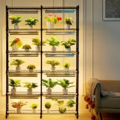 Växtställning 6 Eters med växtbelysning 200W, justerbar ljusstyrka, effektiv energianvändning, perfekt för inomhusodling