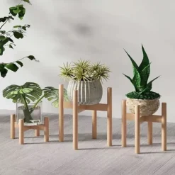 Växtställning, Bambumaterial, Mått 50cm x 30cm x 80cm, Viktkapacitet 20kg per hylla, Inomhus- och utomhuskompatibilitet, Självständig installation