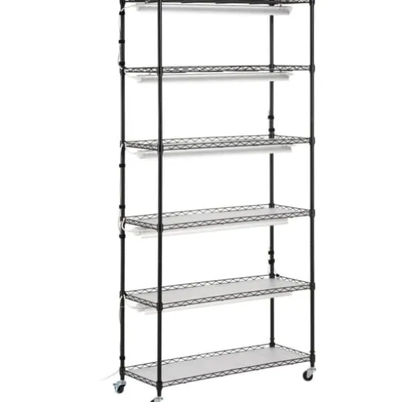 Växtställning med växtlampa 180W, 6 Eters, inomhus växtskåp, justerbar ljusstyrka, modern design för inomhusplantering