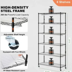 Växtställning med växtlampa 180W, 6 Eters, inomhus växtskåp, justerbar ljusstyrka, modern design för inomhusplantering