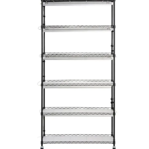 Växtställning med växtlampa 180W, 6 Eters, inomhus växtskåp, justerbar ljusstyrka, modern design för inomhusplantering