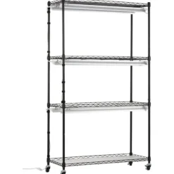 Växtställning med växtlampor 180W, justerbar höjd, energieffektiv belysning, 59,1 cm hög, perfekt för inomhusodling och snabb tillväxt