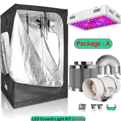 Växttältset, Fullspektrum LED-lampa, Hållbara material,Paket A, 100x100x200cm kit