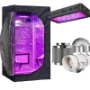 Växttältset, Fullspektrum LED-lampa, Hållbara material,80x80x160cm kit, Paket B