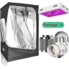 Växttältset, Fullspektrum LED-lampa, Hållbara material,60x60x140cm kit, Paket A