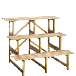 Växttrappa 3 steg gran 100x80x78 cm för trädgård balkong terrass