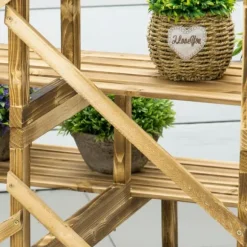 Växttrappa 3 steg gran 100x80x78 cm för trädgård balkong terrass