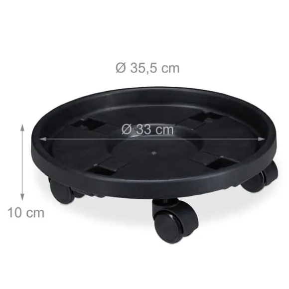 Växtunderlägg set, 10x35,5 cm, Svart